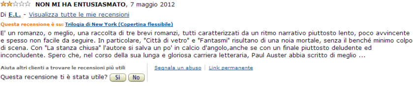 Paul Auster avrà scritto qualcosa di decente? Mah.