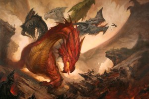 Tiamat disegnata da Lucas Graciano.