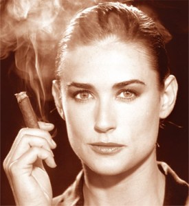 Demi Moore smoking