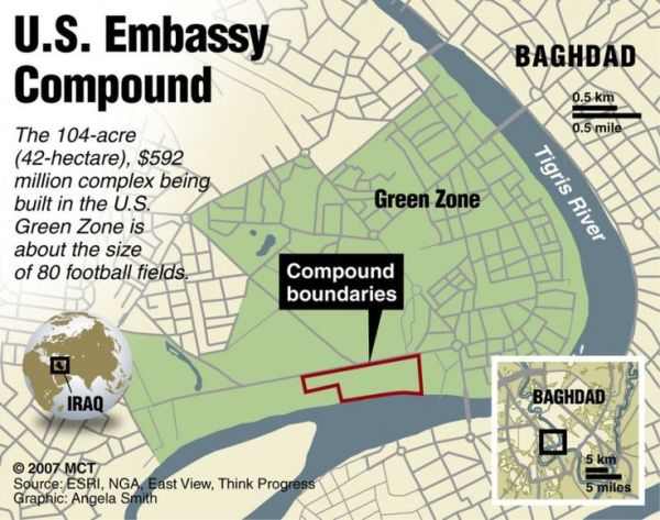 La Green Zone di Baghdad.